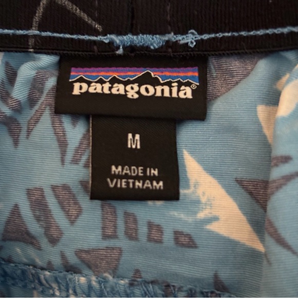 Patagonia Blue Geometric Print Baggies Shorts Women's Medium - Picture 4 of 6